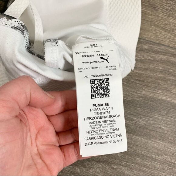 PUMA Untamed Sports Bra Crop Tank Top Snakeskin Print White Silver Low impact XS - Picture 13 of 16